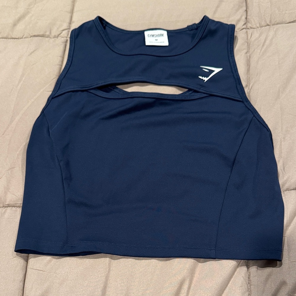 Gymshark Navy Blue Cutout Racerback Tank Top